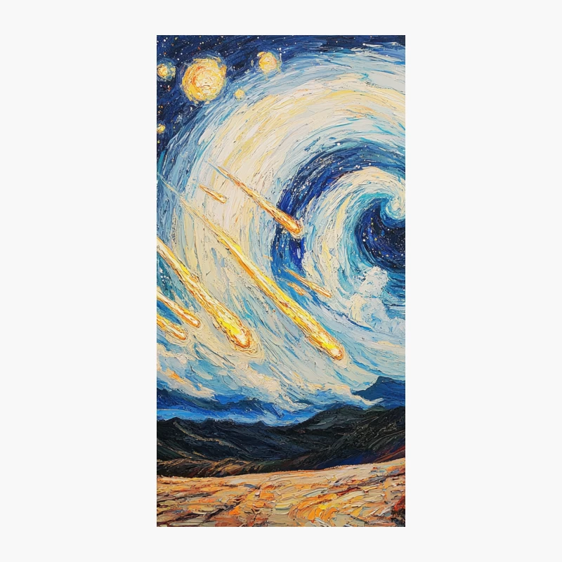 Celestial Vortex: A Cosmic Dance of Stars and Meteors iPhone Case