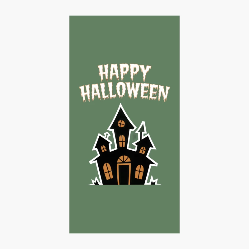 Spooky Halloween Haunted House Greeting Illustration iPhone Case