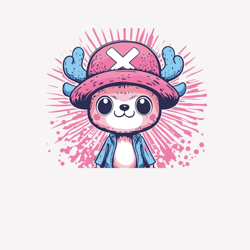 Cute Kawaii One Piece Chopper Character Illustration Male T-Shirt