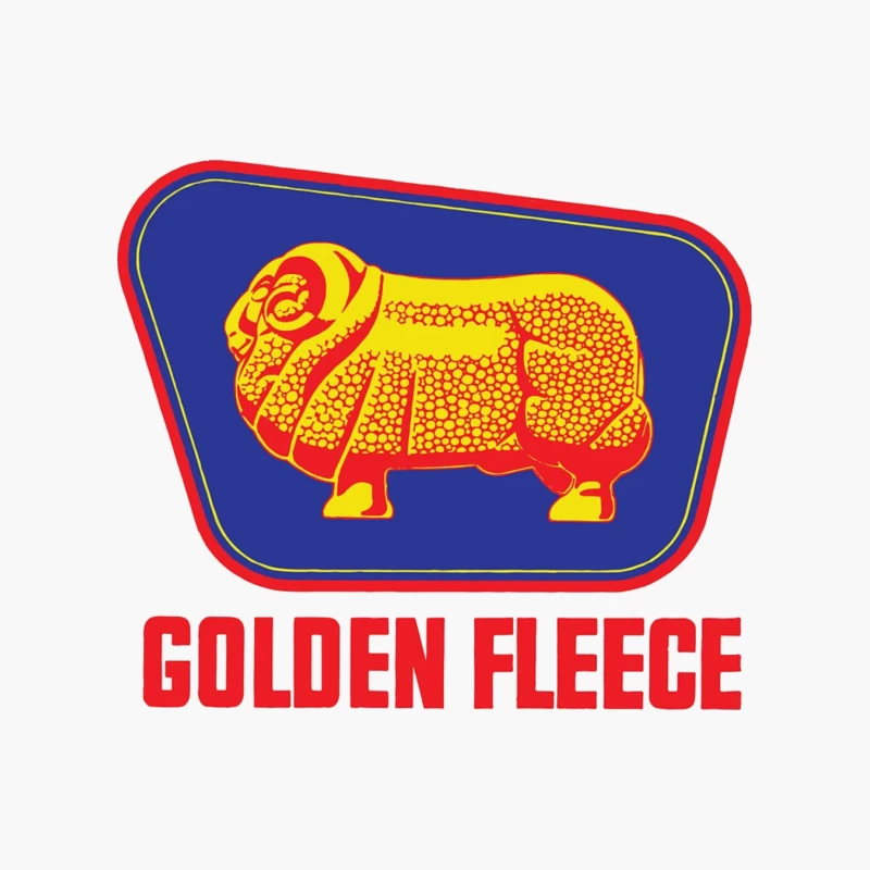 Vintage Golden Fleece Logo with Geometric Sheep Design Cotton Tote Bag