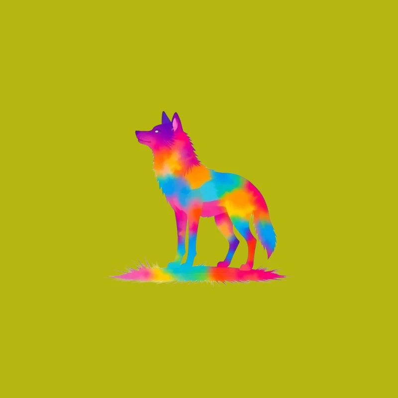Colorful Unicorn Silhouette Illustration Desk Mat
