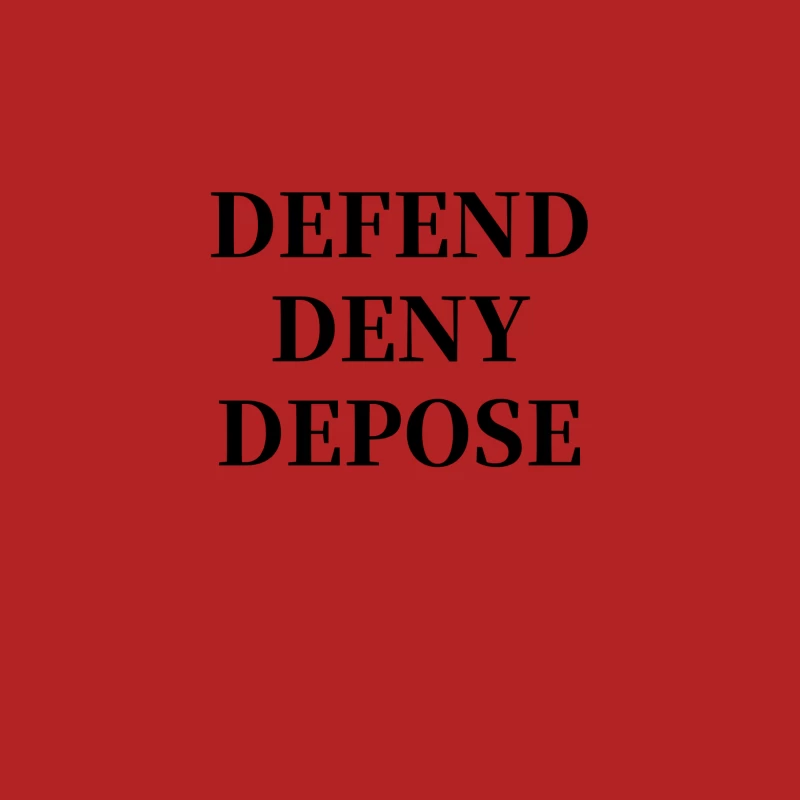 Legal Defense Strategy Text: Defend, Deny, Depose Female T-Shirt