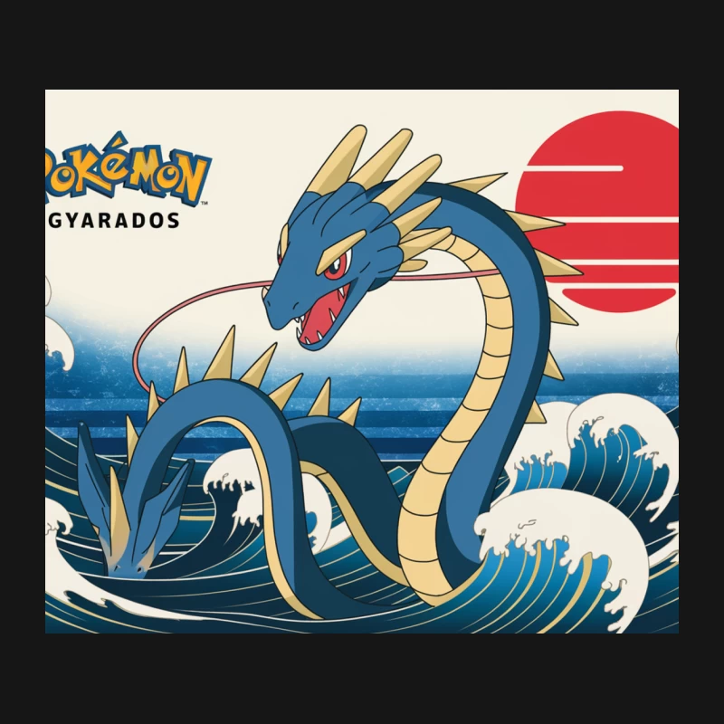 Gyarados: A Pokemon Reimagined in Traditional Japanese Art Mouse Pad