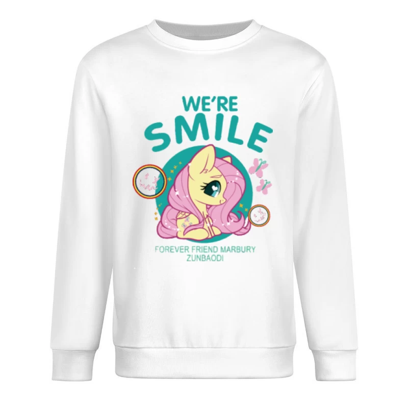 Süßes Pony-Design mit Fröhlichkeit Herren Pullover Sweatshirt