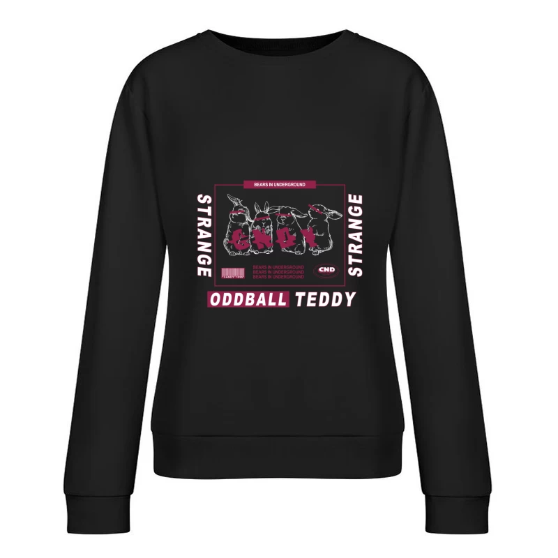Seltsame Teddybären im Untergrund Damen Pullover Sweatshirt
