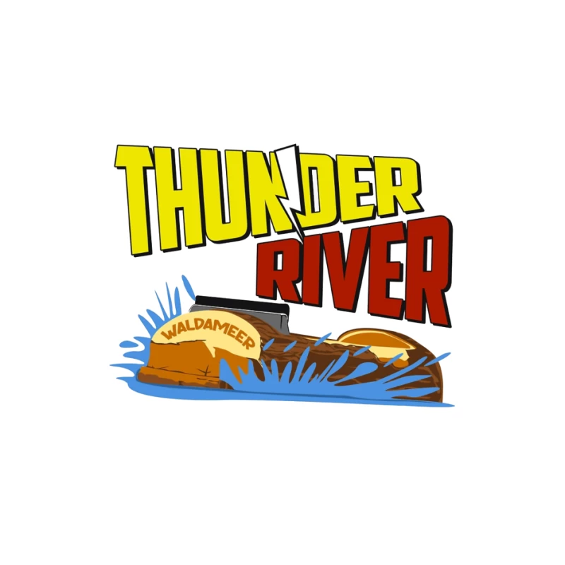 Thunder River Water Ride Logo at Waldameer Park Pin