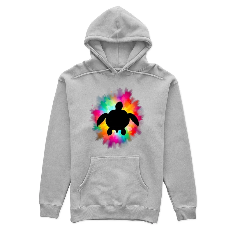 Colorful Turtle Silhouette Art Female Pullover Hoodie