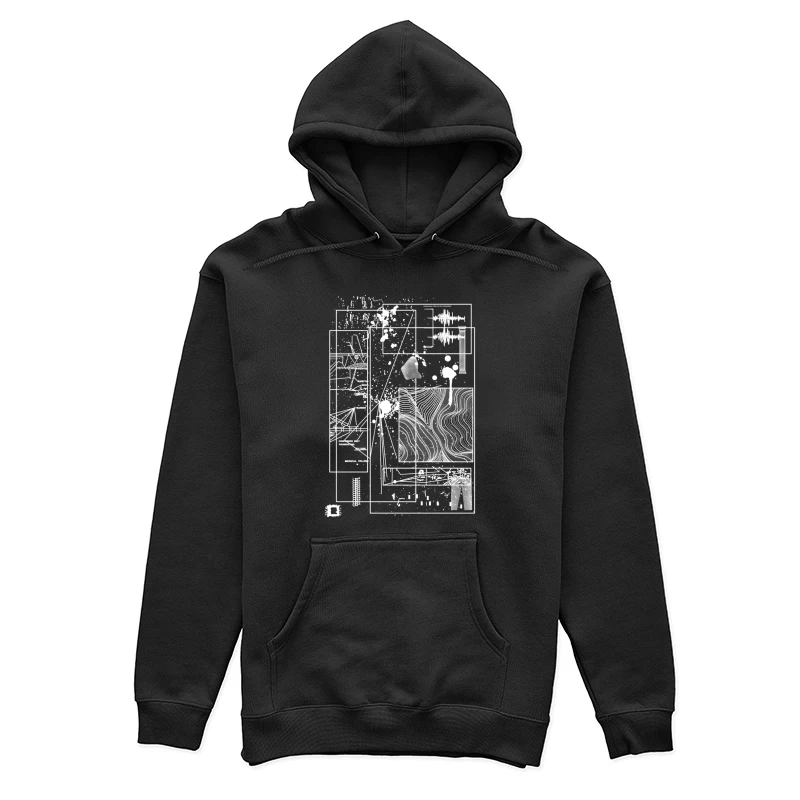 Abstrakte Geometrie und Klangwellen Damen Pullover Hoodie