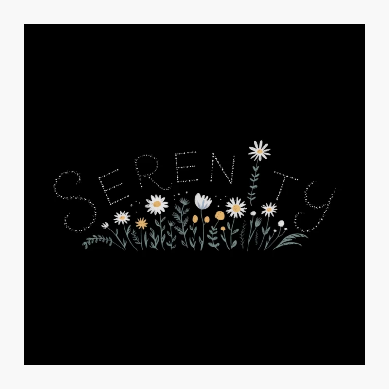 Serene Floral Typography with Daisies Pin