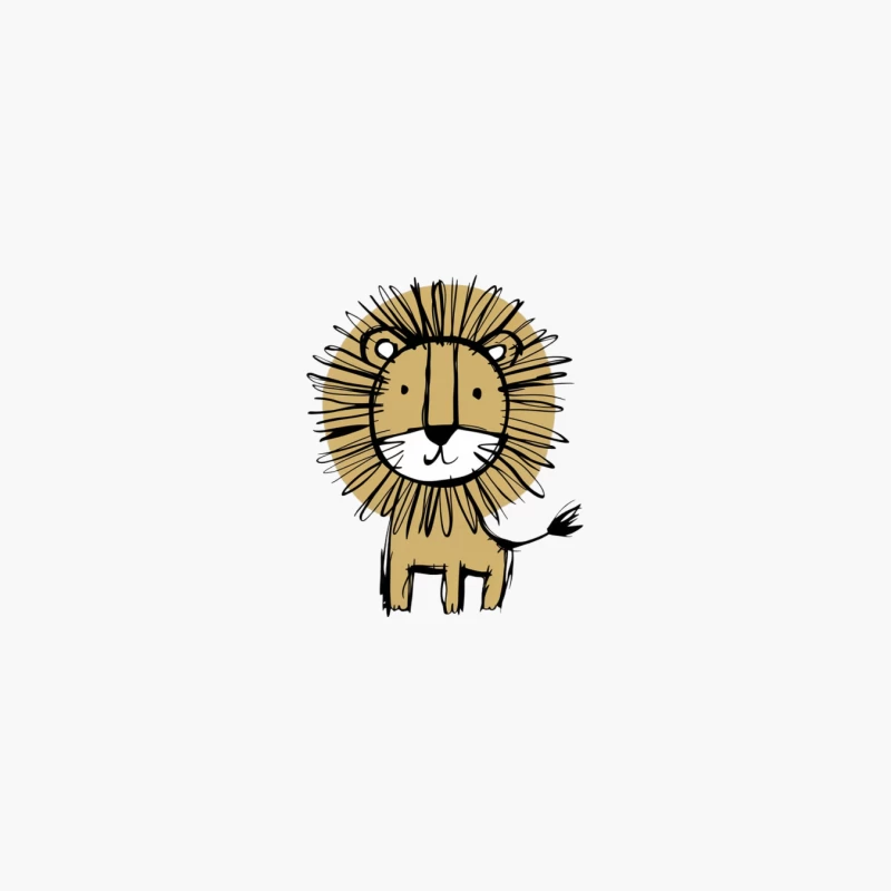 Cute Cartoon Lion Illustration Cotton Tote Bag