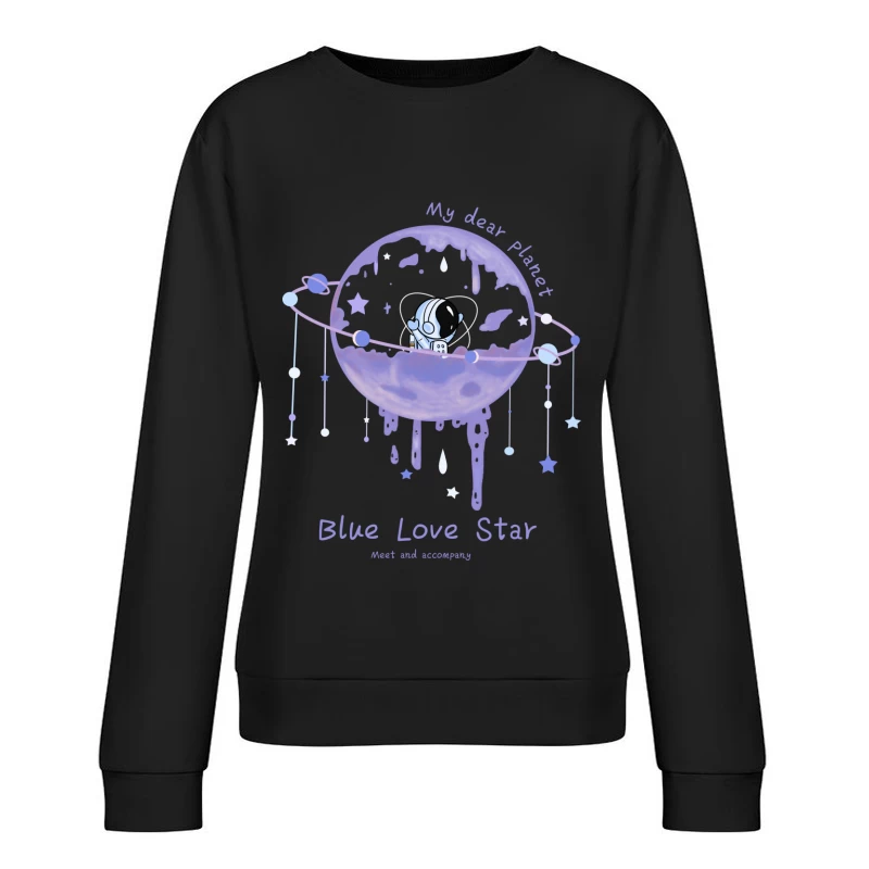 Blauer Liebesstern auf meinem lieben Planeten Damen Pullover Sweatshirt