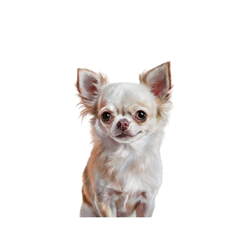 Adorable Chihuahua: A Small White Dog with Big Eyes and Pointy Ears Tapestry