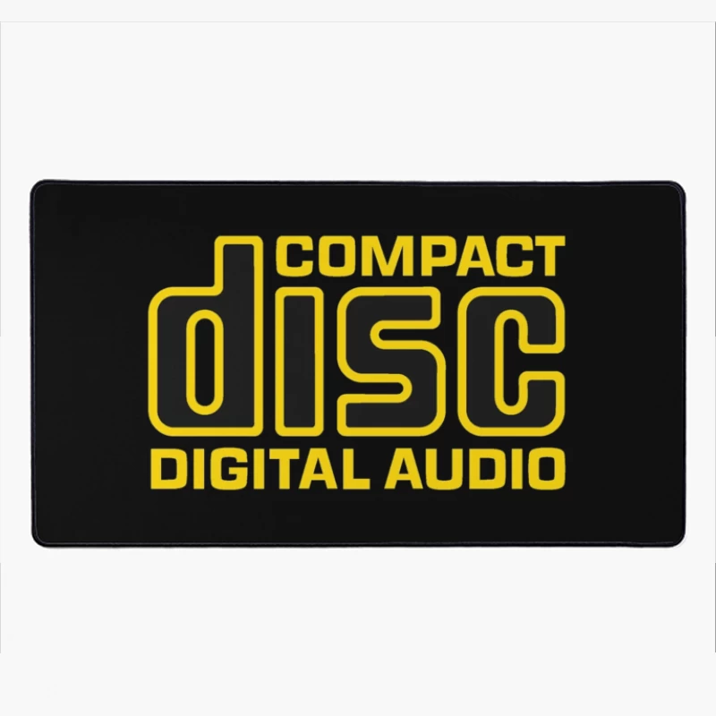 Vintage Compact Disc Digital Audio Yellow Logo Design Desk Mat