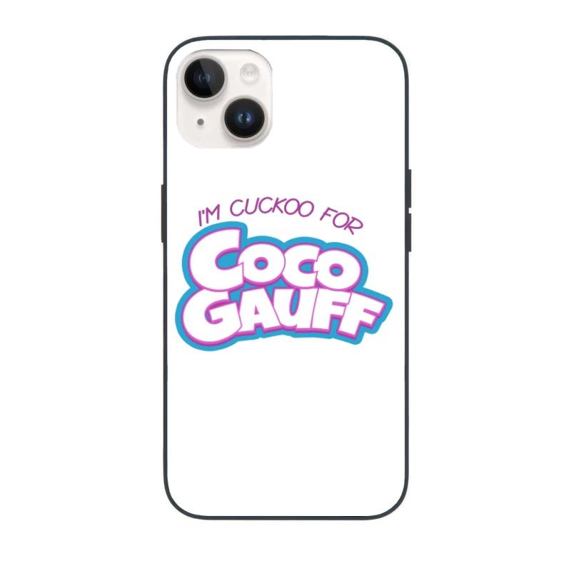 Stylized "I'm Cuckoo for Coco Gauff" Tennis Fan Text Logo iPhone Case