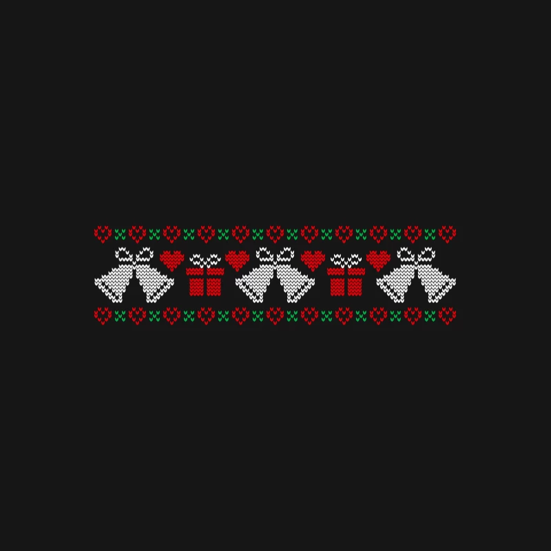 Motif festif de cloches et cadeaux Femme T-Shirt