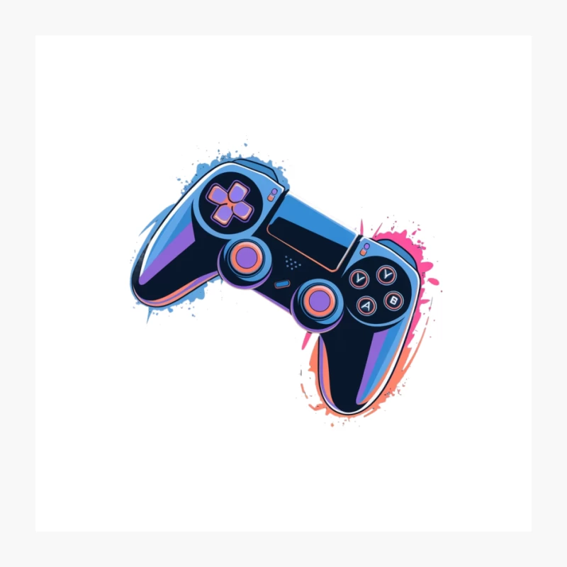 Vibrant Digital Art of PlayStation Game Controller Pin