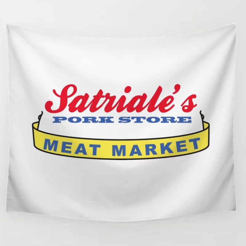 Patriale's Pork Store & Meat Market Vintage Logo Sign Tapestry