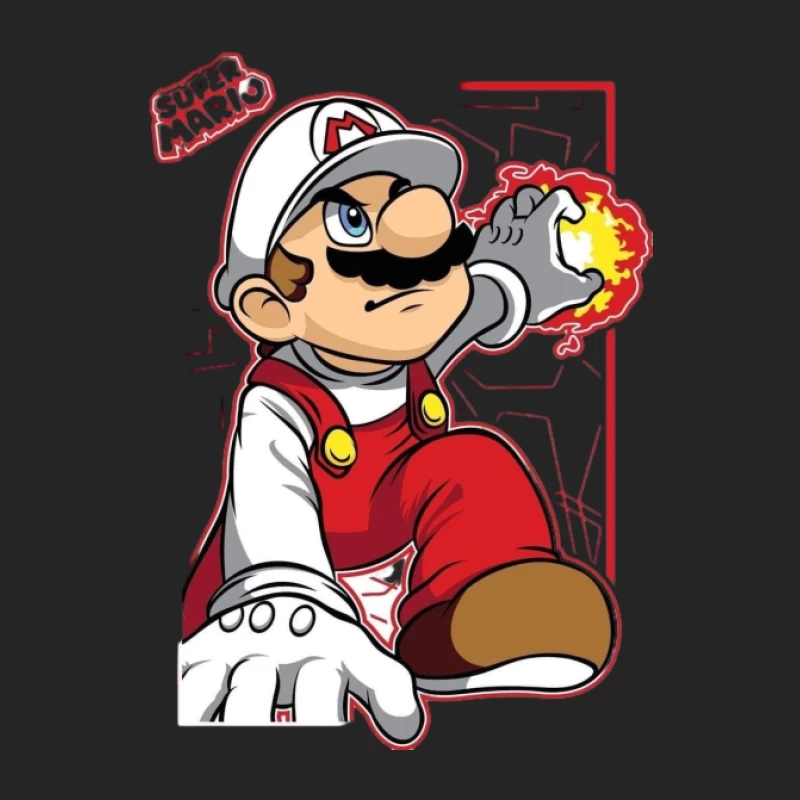 Feuer Mario in Aktion Herren Pullover Sweatshirt