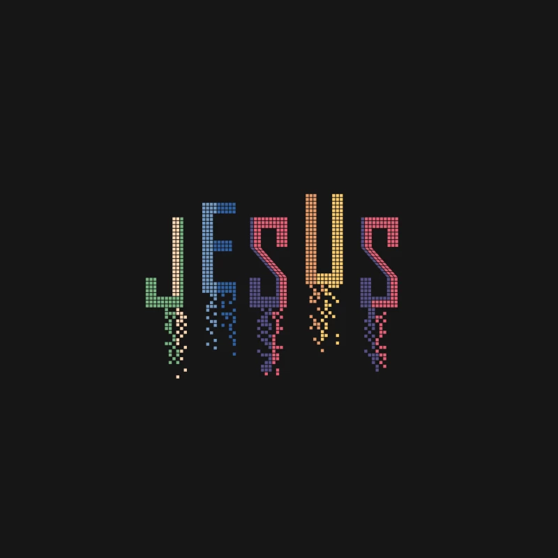 Jesus in Pixelkunst Herren Langarm T-Shirt