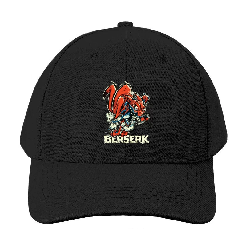 Aggressive Cartoon Wolf Berserk Art Baseball Cap