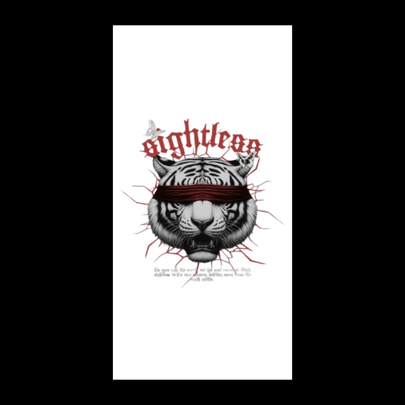 Blindfolded Tiger with Gothic Typography iPhone Case