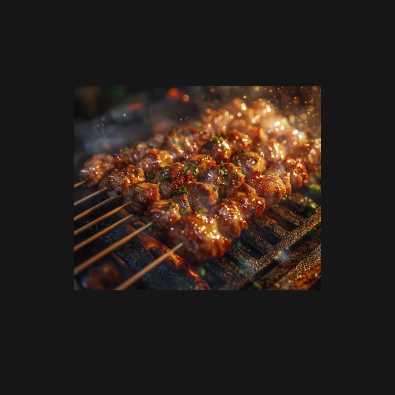 Sizzling Savory Meat Skewers on the Grill Female Long Sleeve T-Shirt