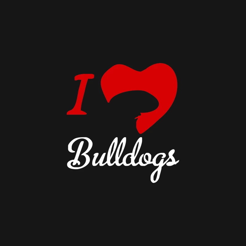 I Love Bulldogs Desk Mat