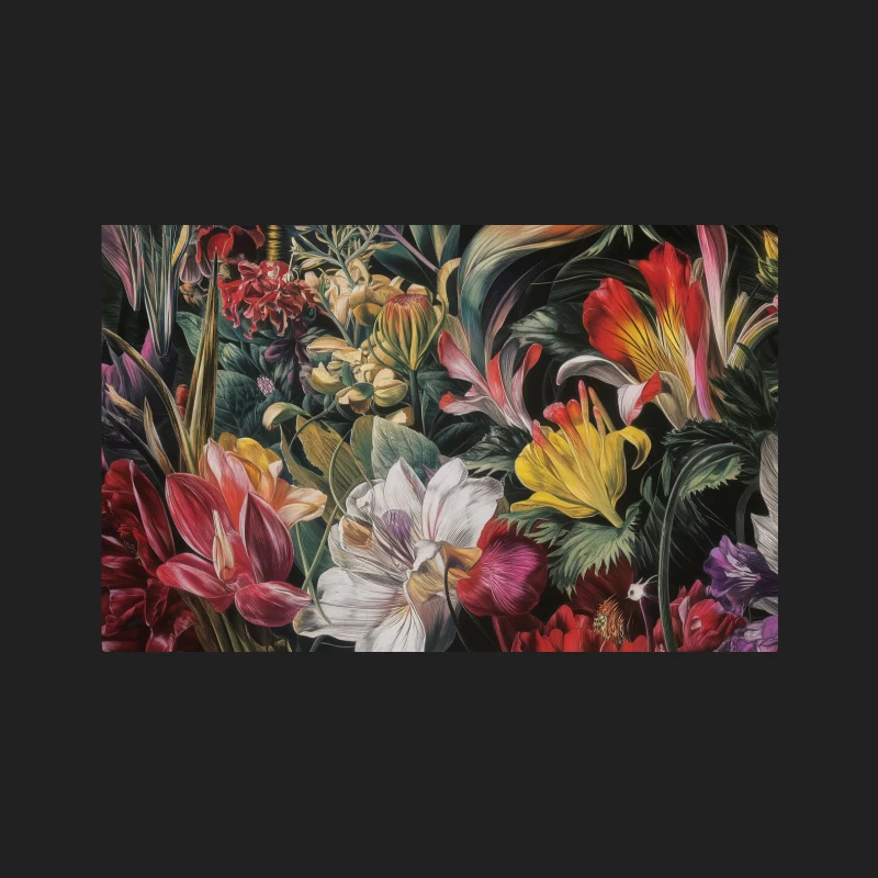 Vibrant Tropical Floral Botanical Tapestry Bucket Hat