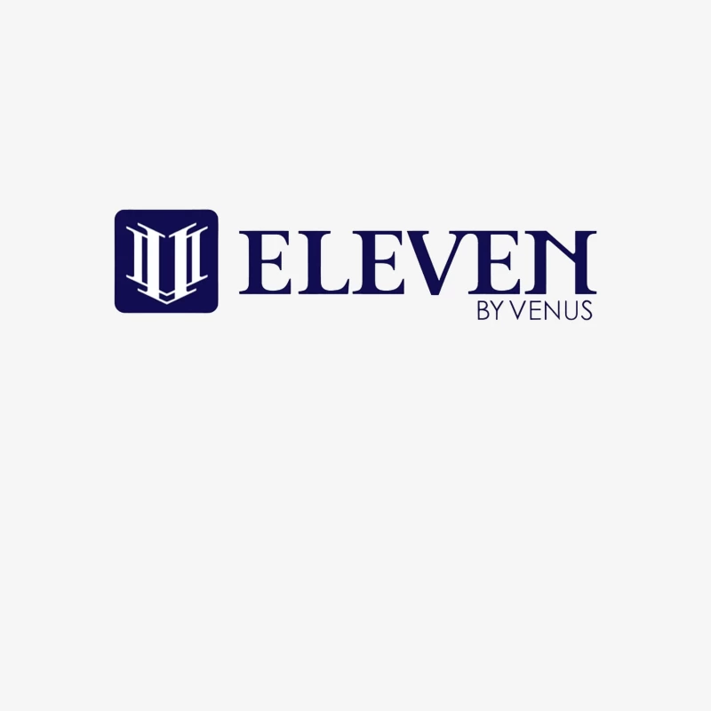 Modern Navy Blue Eleven by Venus Logo Design Female Pullover Sweatshirt