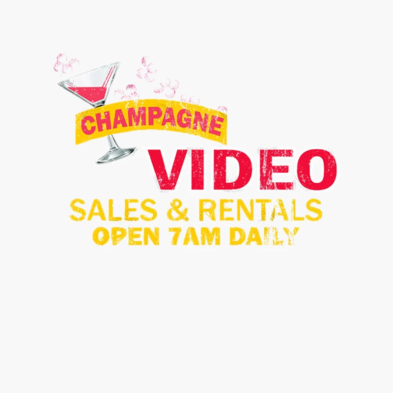 Champagne Video, distressed Cotton Tote Bag