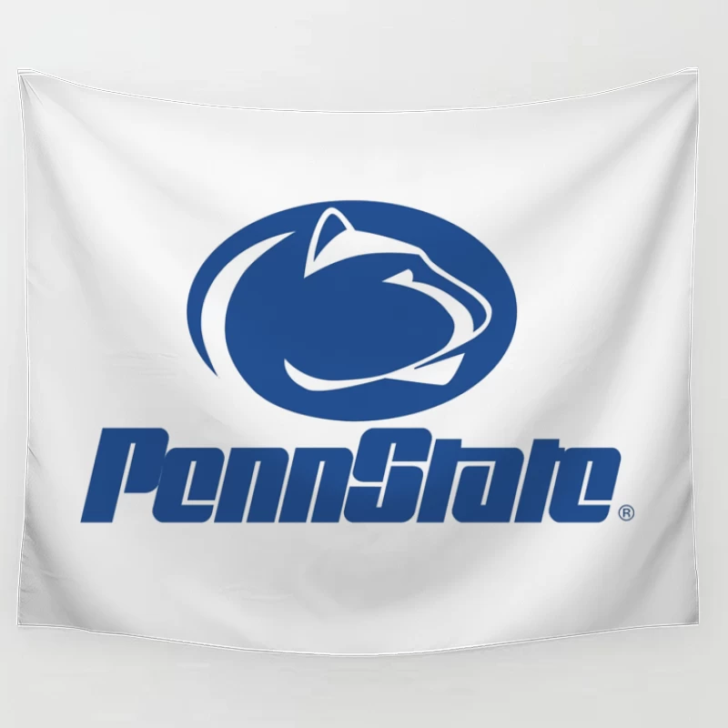 Penn State Nittany Lions Athletic Logo in Blue and White Tapestry