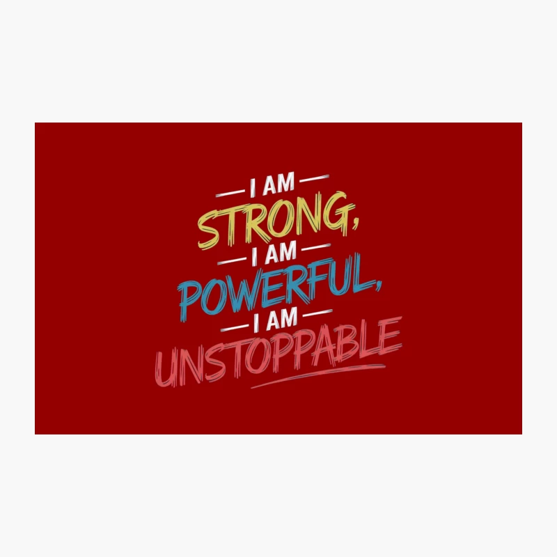 Motivational Typography: Strong Powerful Unstoppable Message Travel Mug
