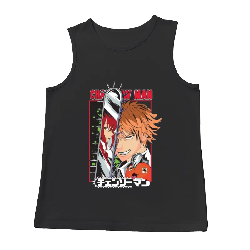 Chainsaw Man Anime Poster Herren Tanktops