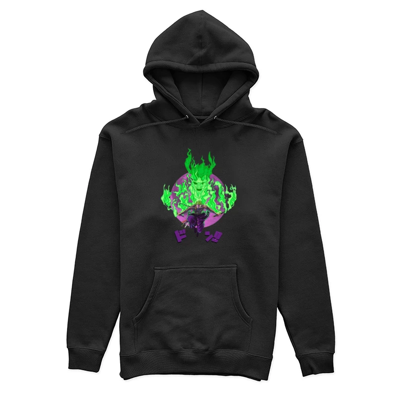 Samurai mit grünem Feuergeist Damen Pullover Hoodie