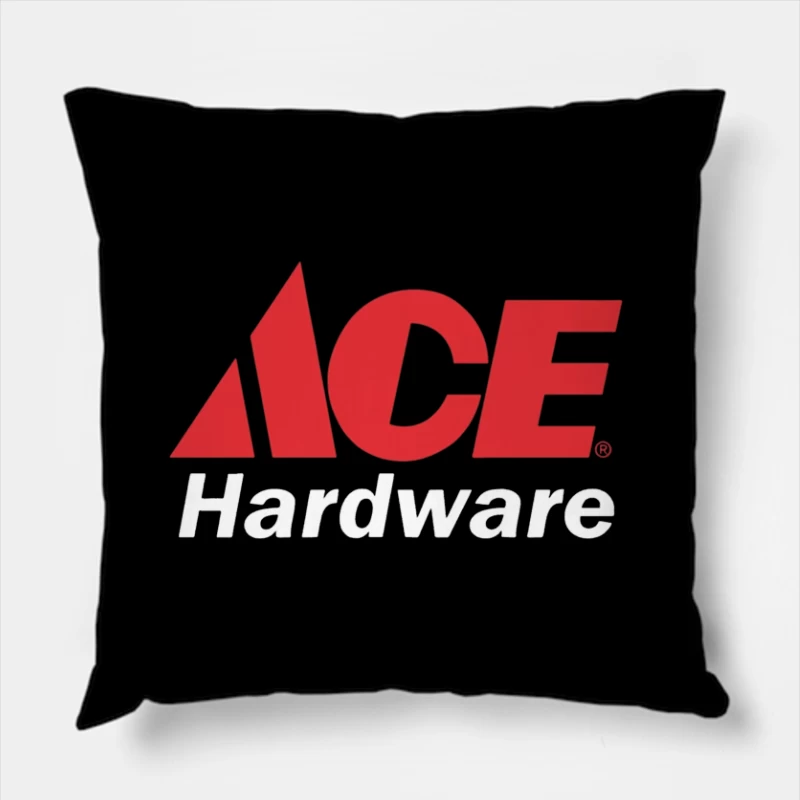 Ace Hardware Store Logo in Red and White Design Throw Pillow