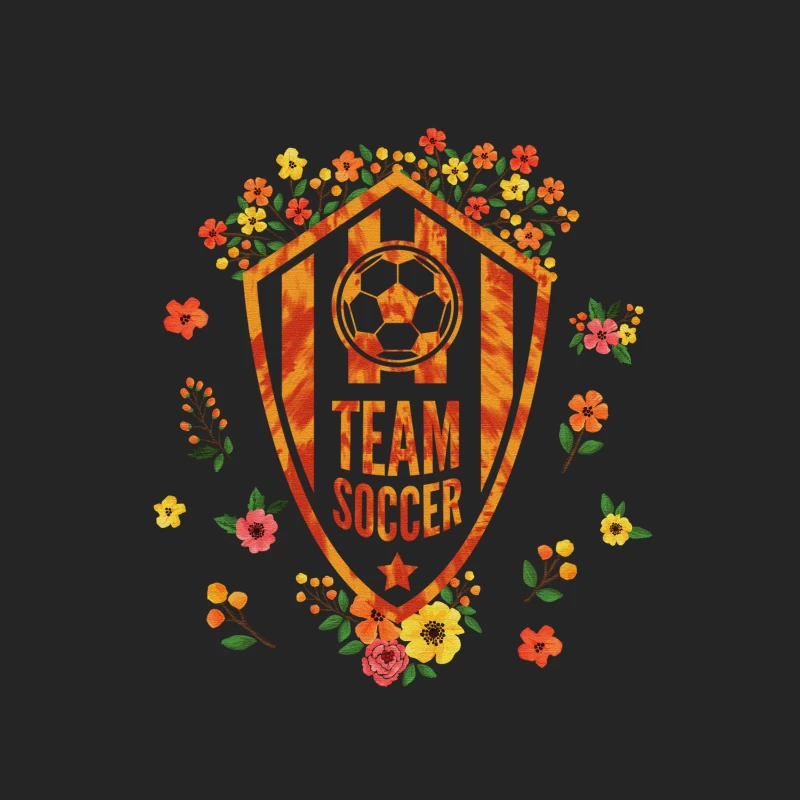 Florales Fußball-Design mit Blumenverzierung Herren Pullover Sweatshirt