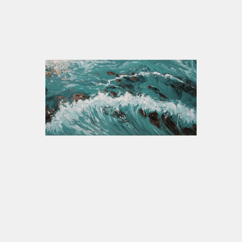 Turbulent Turquoise Seascape: Waves Breaking on Rocky Shore Male Tank Top