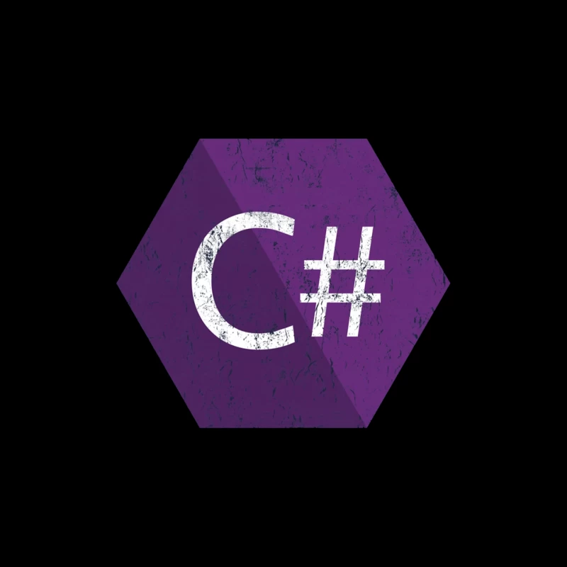 C# Programming Language Logo in Purple Hexagon Mouse Pad