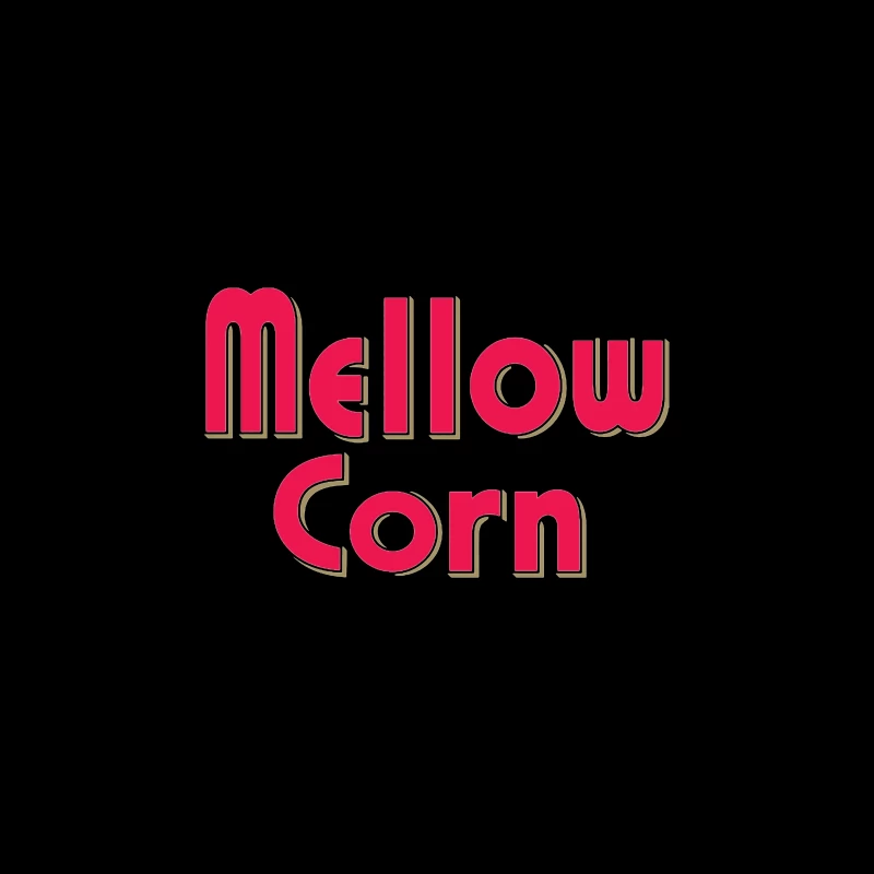 Retro Pink "Mellow Corn" Typography Logo Design Travel Mug