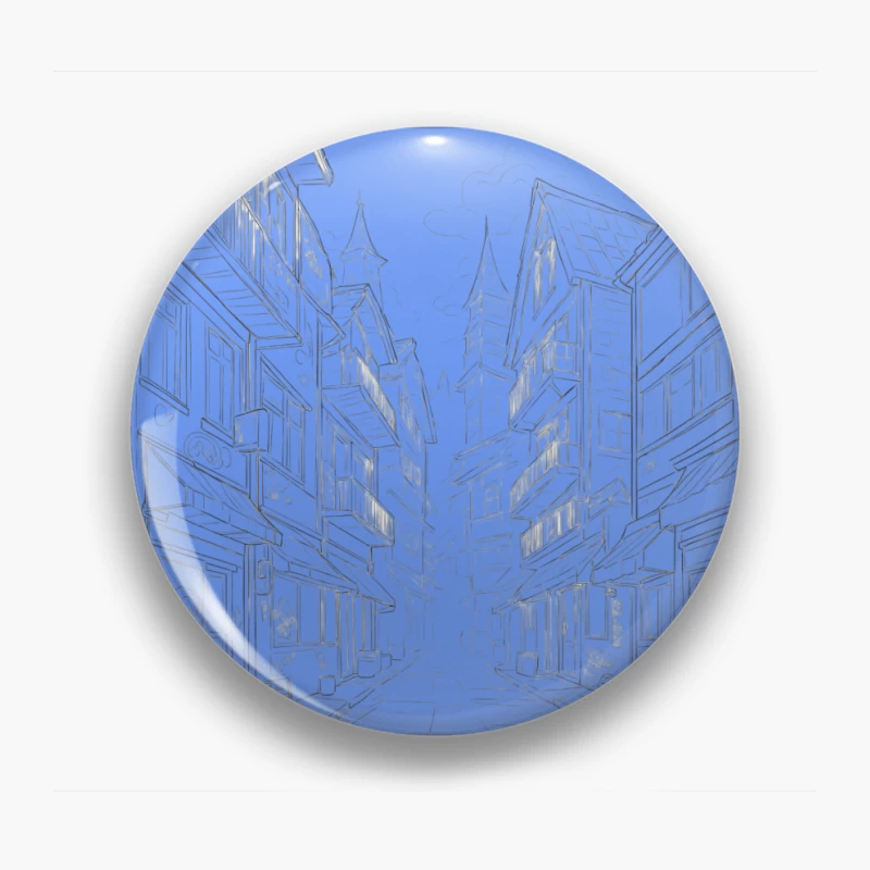 Charming Architectural Illustration of a Street Alley Pin