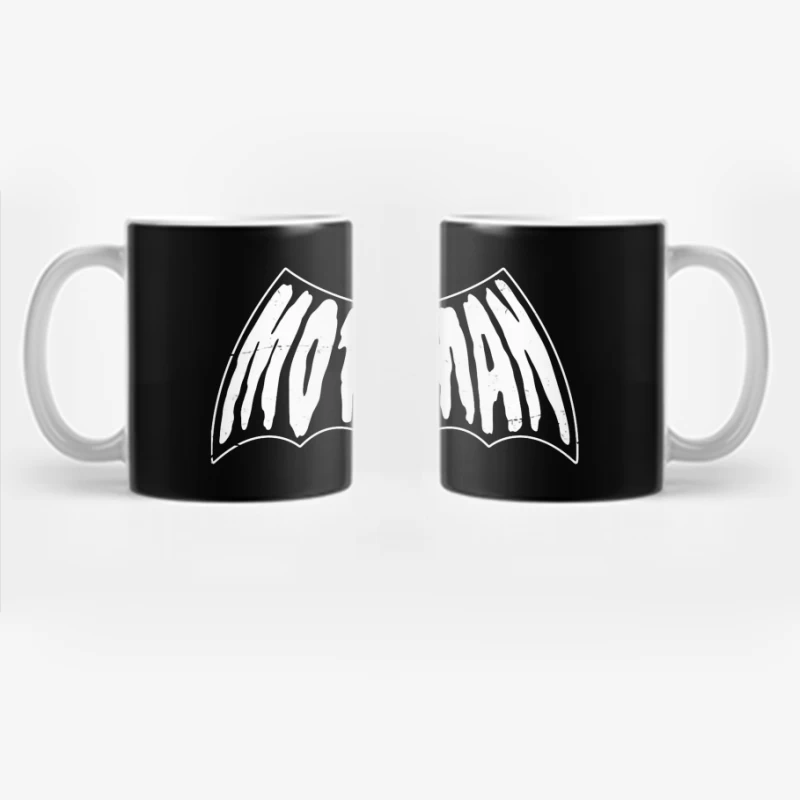 Minimalist White Bat with Red Eyes Coffee Mug