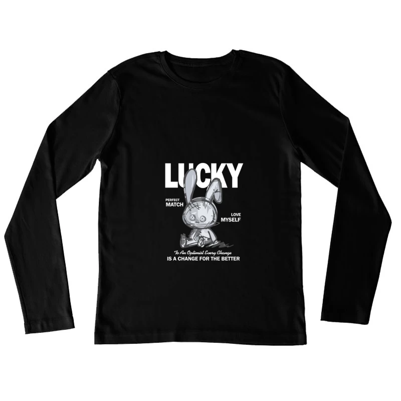 Optimistisches Kaninchen für Glück Damen Langarm T-Shirt