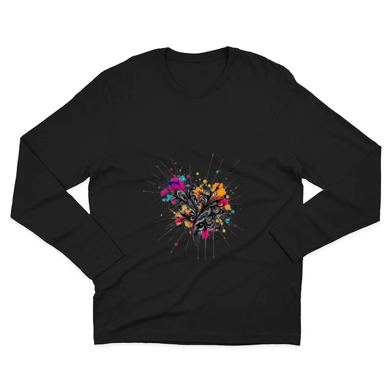 Colorful Abstract Floral Art Illustration Male Long Sleeve T-Shirt