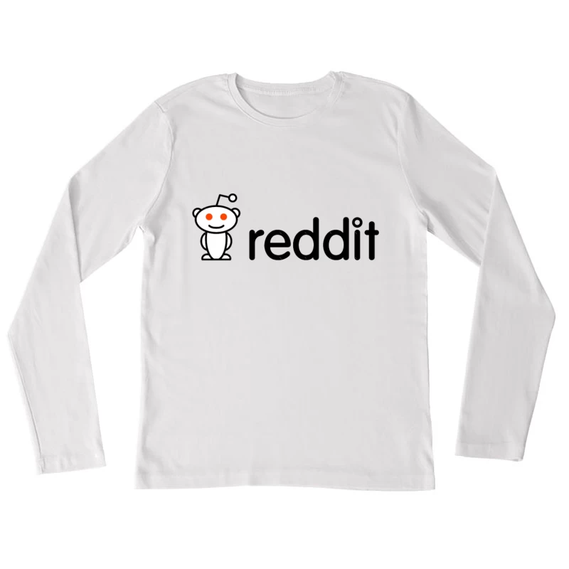 Reddit Logo with Snoo Mascot Female Long Sleeve T-Shirt