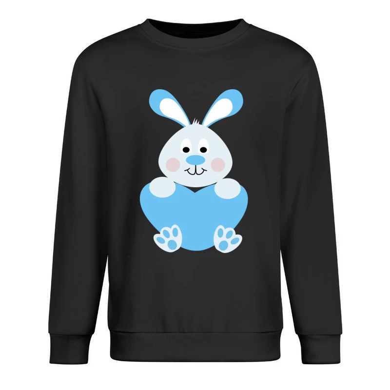 Lapin Bleu avec Coeur Homme Sweat-shirt à enfiler