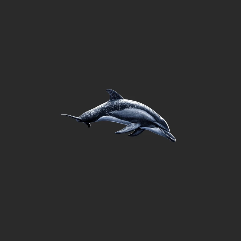 Illustrated Dolphin: Marine Mammal of the Ocean Baseball Cap