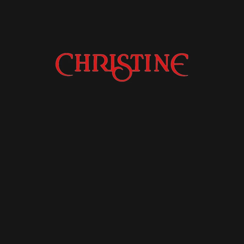 Christine (1983) Classic Horror Movie Logo in Red Typography Male Long Sleeve T-Shirt