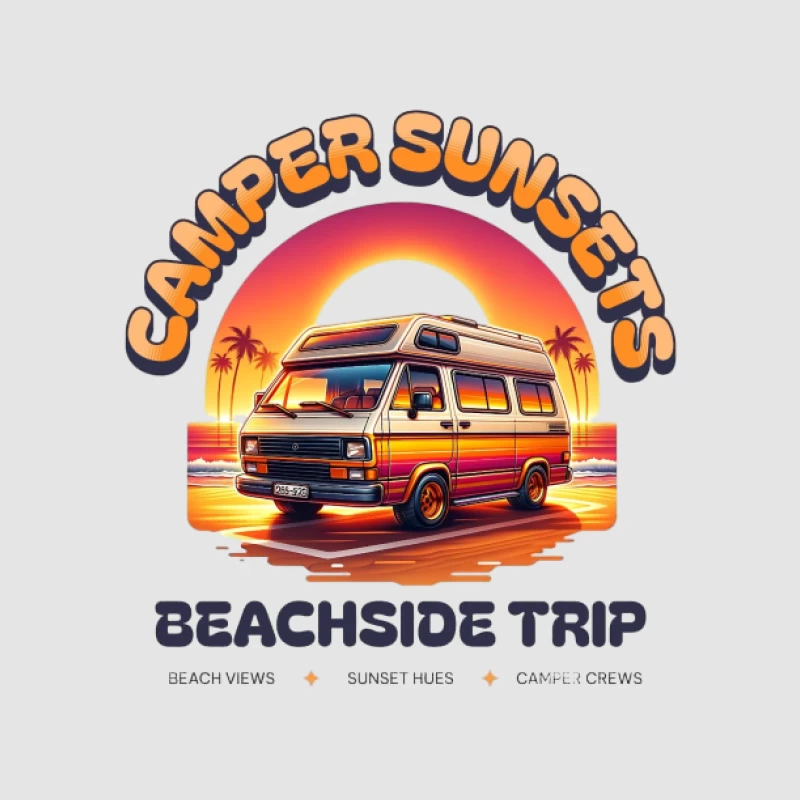 Strandreise mit Camper und Sonnenuntergängen Herren Pullover Hoodie