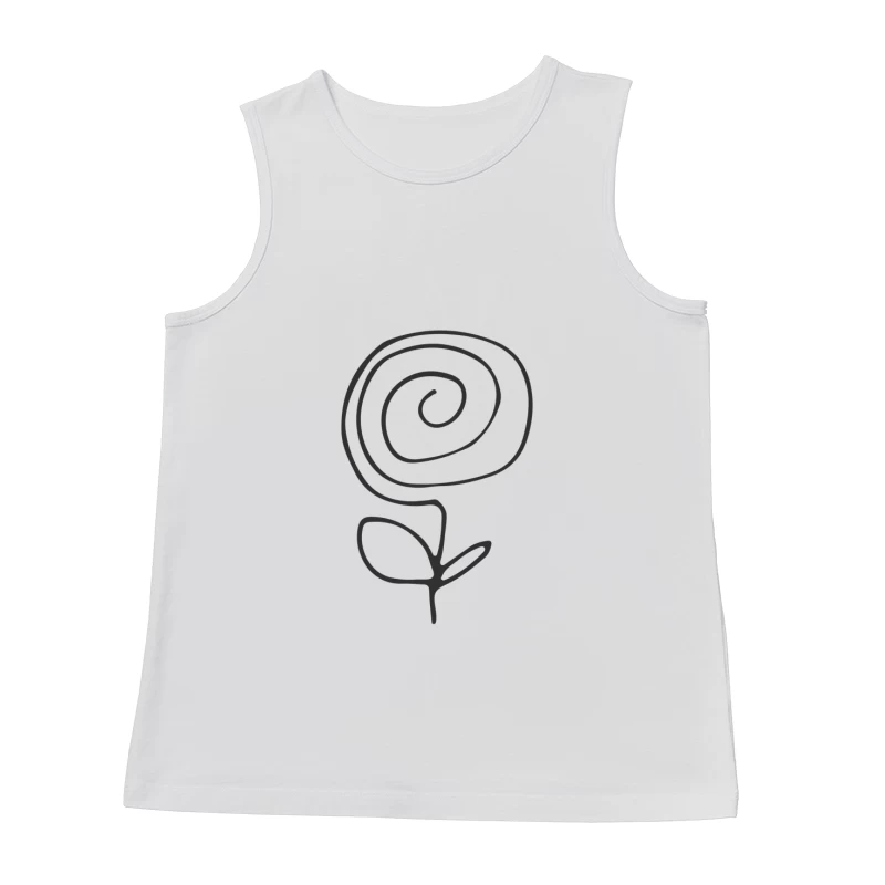 Fleur Stylisée en Spirale Noire Homme Débardeur