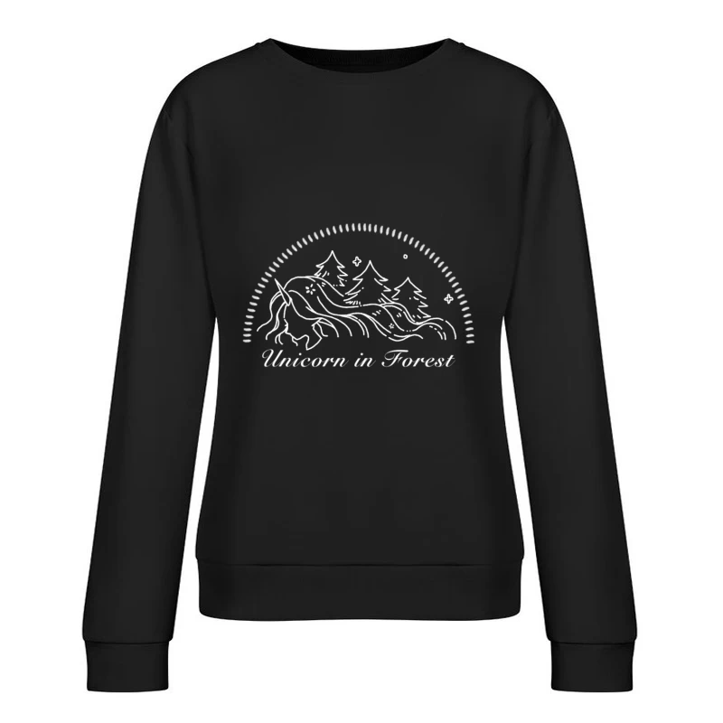 Einhorn im Wald Nachtzauber Damen Pullover Sweatshirt